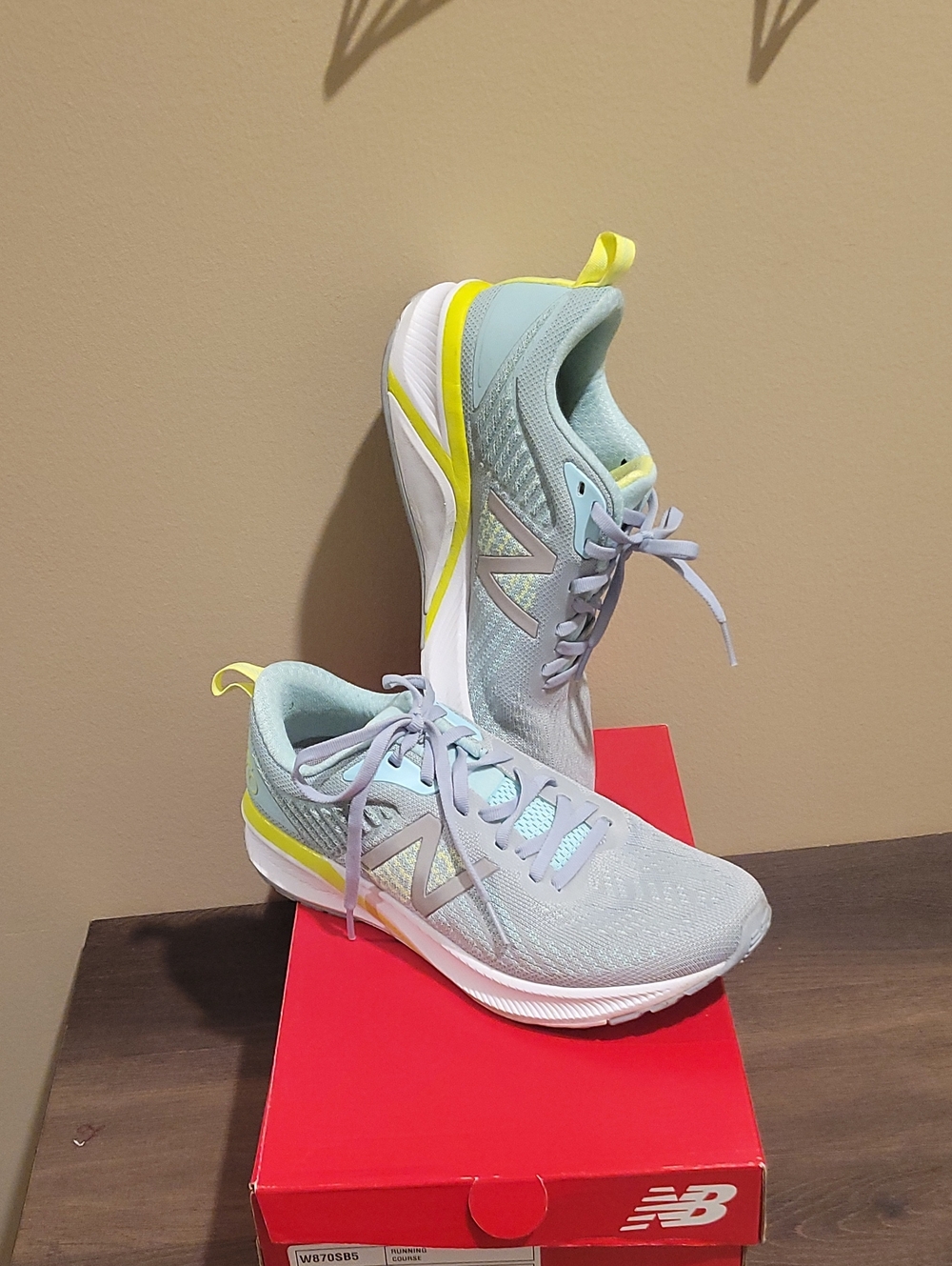 New Balance Women's Light Blue & Yellow Athletic Running Sneakers